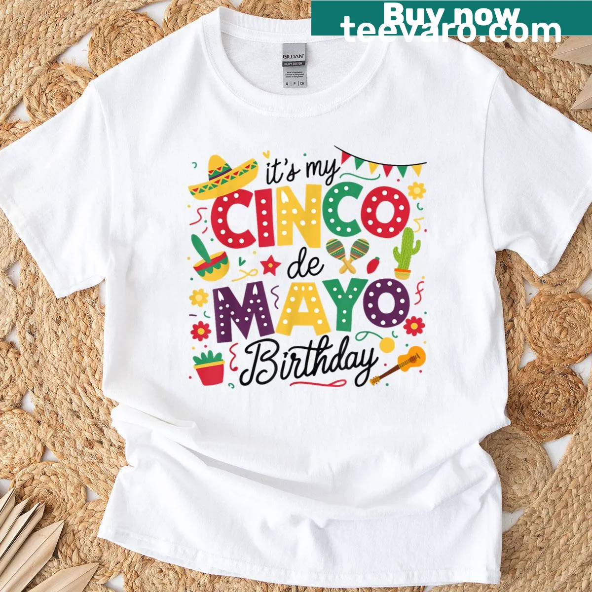 Kids t-shirt saying 'It's My Cinco De Mayo Birthday' — on a men's t-shirt