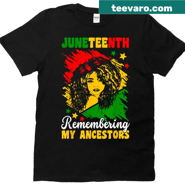 Juneteenth t-shirt for teens featuring cartoon design celebrating ancestry