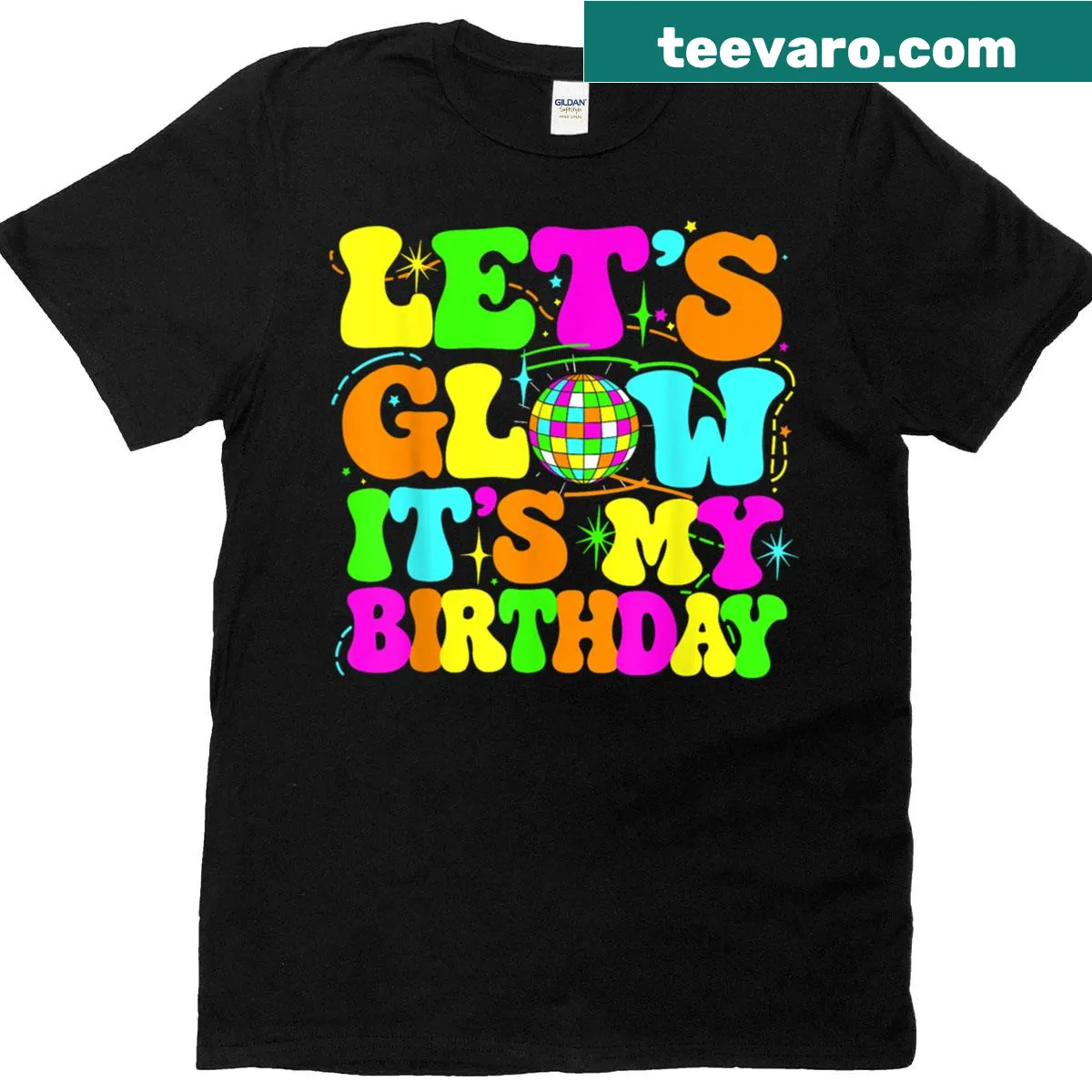 Playful 80s-themed birthday party t-shirt — on a men's t-shirt