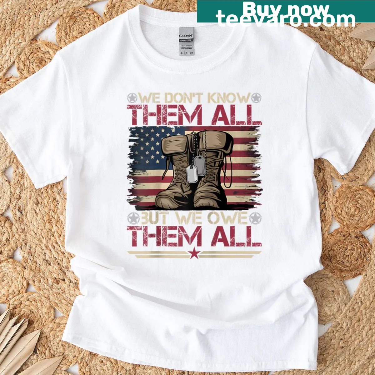Raglan baseball tee with veteran tribute text — on a men's t-shirt