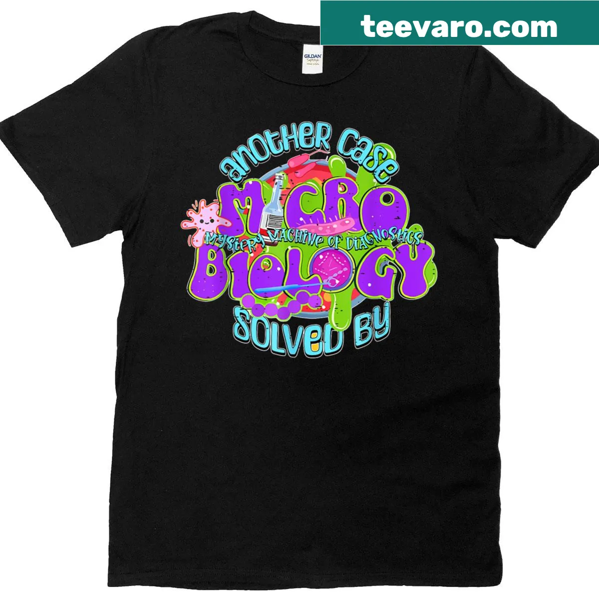 Fun diagnostics-themed T-shirt with mystery-solving graphic — on a men's t-shirt