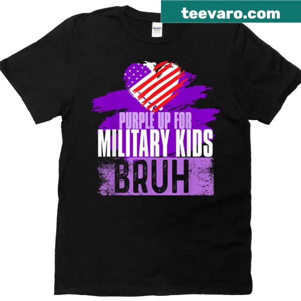 Illustrative t-shirt for Military Kids Month featuring a flag and heart