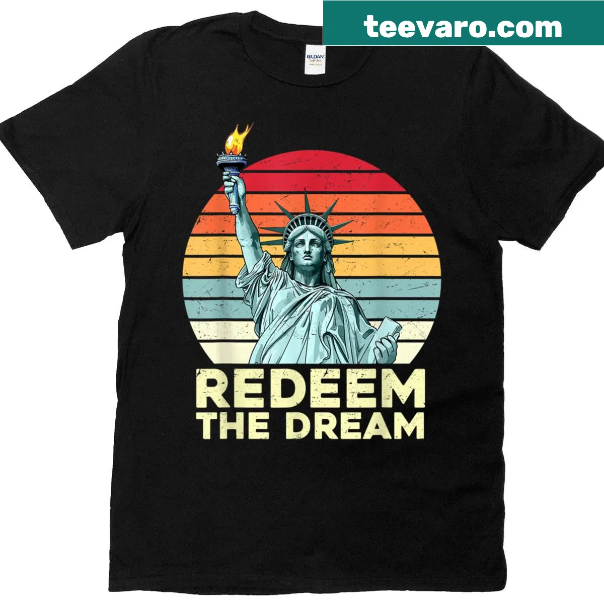 Bold typography T-shirt with 'Redeem The Dream' message — on a men's t-shirt