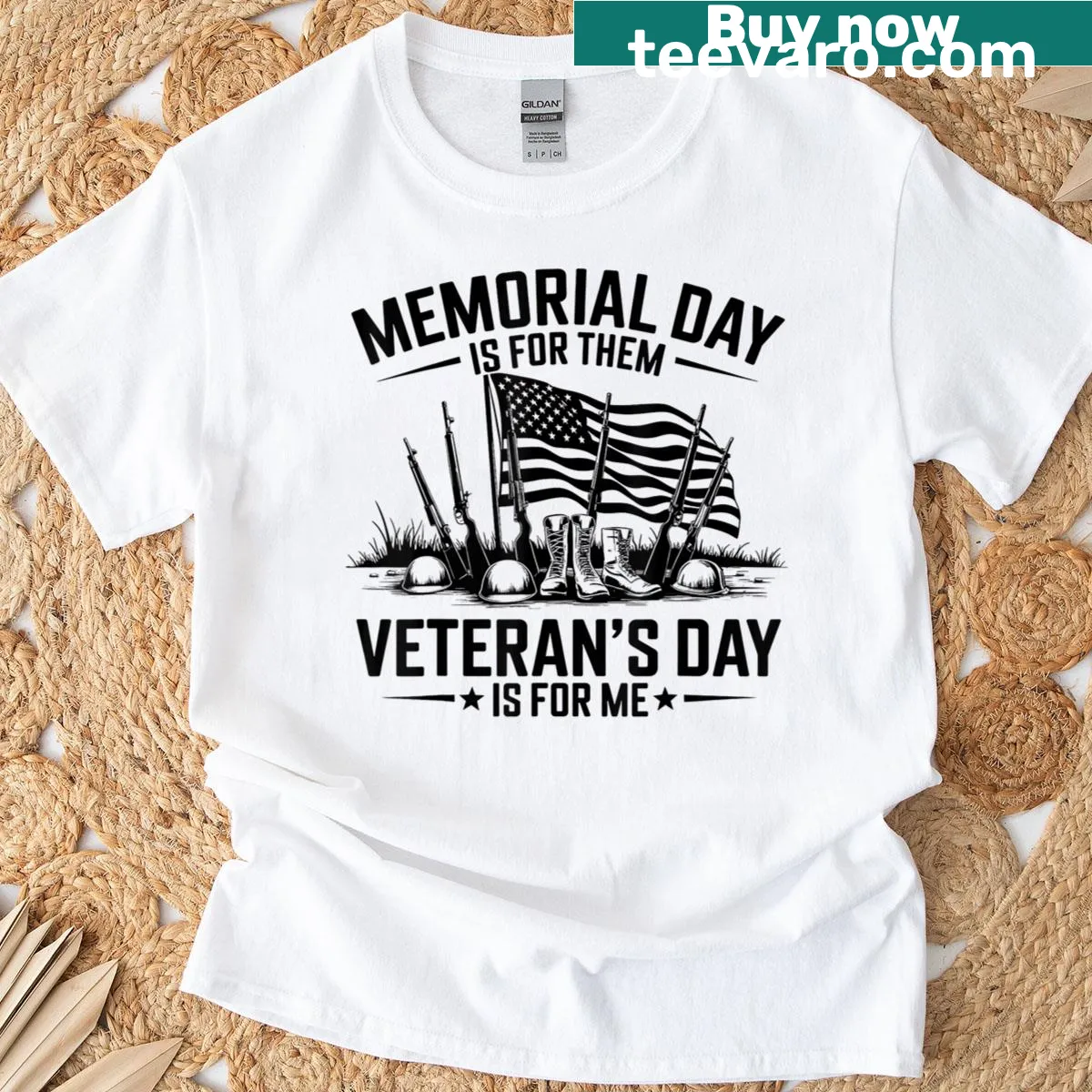 Retro Memorial Day T-shirt with heartfelt message about veterans — on a men's t-shirt
