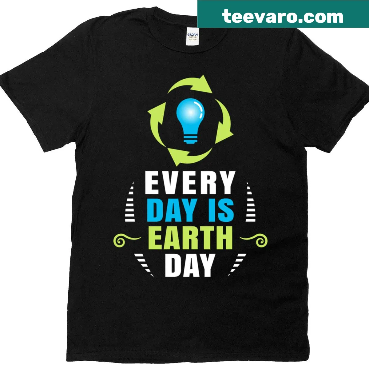 T-shirt with 'Save Earth' and 'Every Day Is Earth Day' printed — on a men's t-shirt