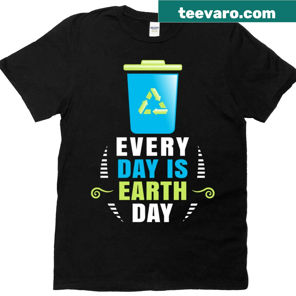Environmental activism T-shirt with a message about Earth Day — on a men's t-shirt