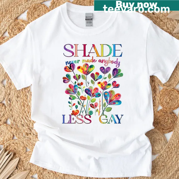 Playful t-shirt with floral design and LGBTQ+ pride message