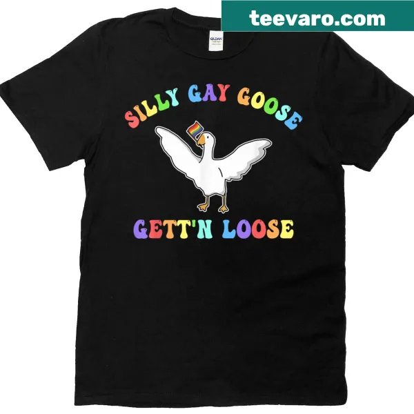 Funny goose graphic T-shirt for LGBTQ+ Pride Month