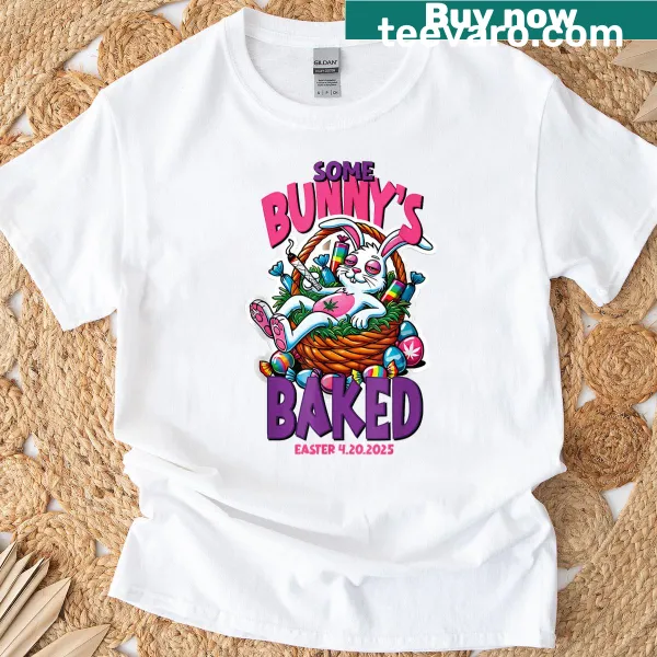 Cute bunny graphic for Easter with baked treats