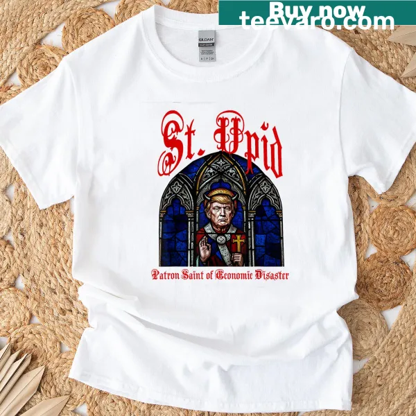 Satirical design of Patron Saint of Economic Disaster T-shirt