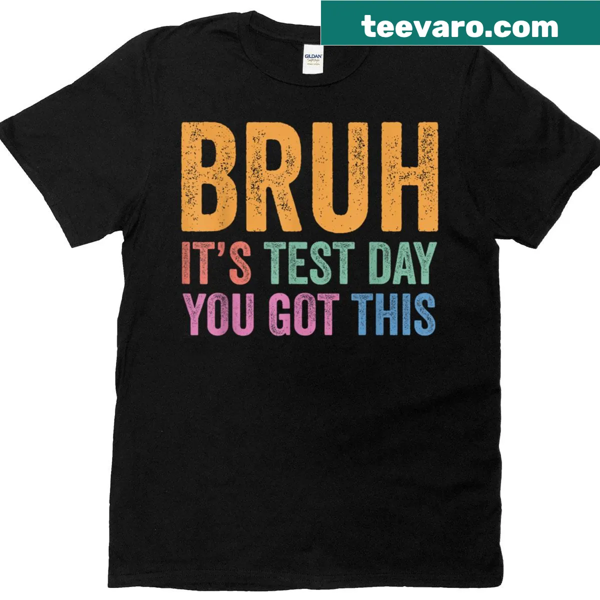 Funny T-shirt for teachers and students featuring humorous text about test day. — on a men's t-shirt