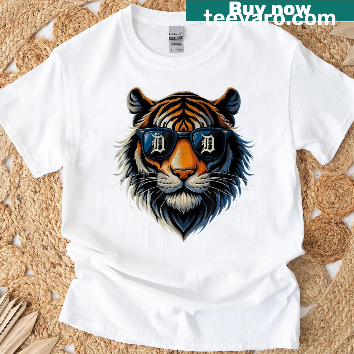 T-shirt featuring a dynamic Tigers mascot illustration for all ages — on a men's t-shirt