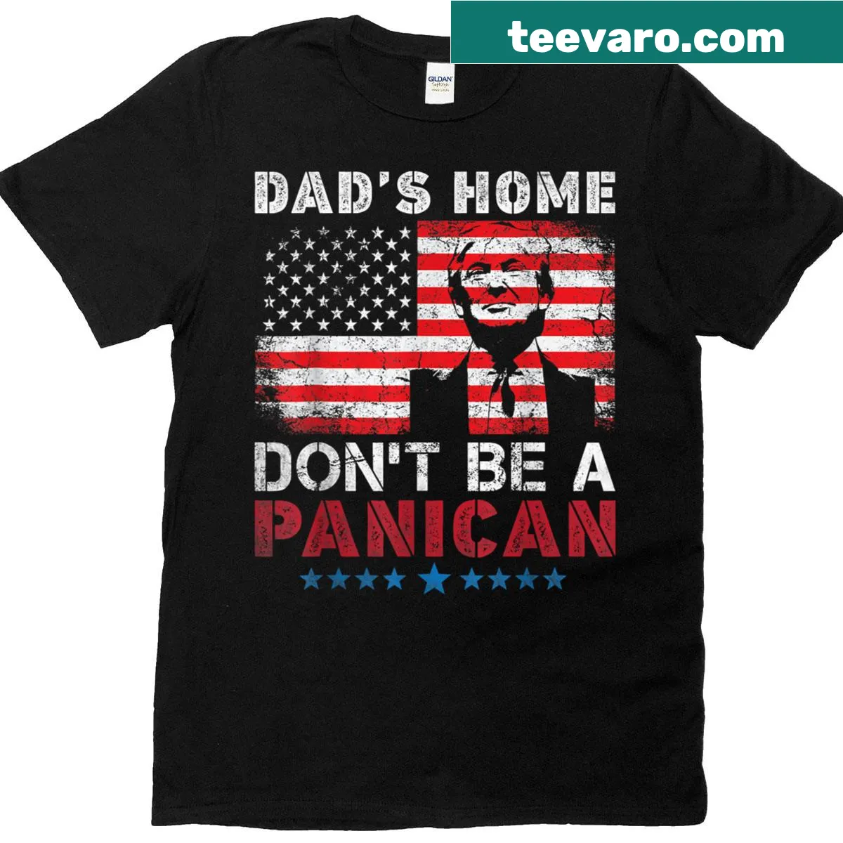 Funny dad T-shirt with humorous text about parenting and staying calm — on a men's t-shirt