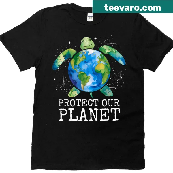 Inspiring turtle design promoting Earth Day and environmental care.