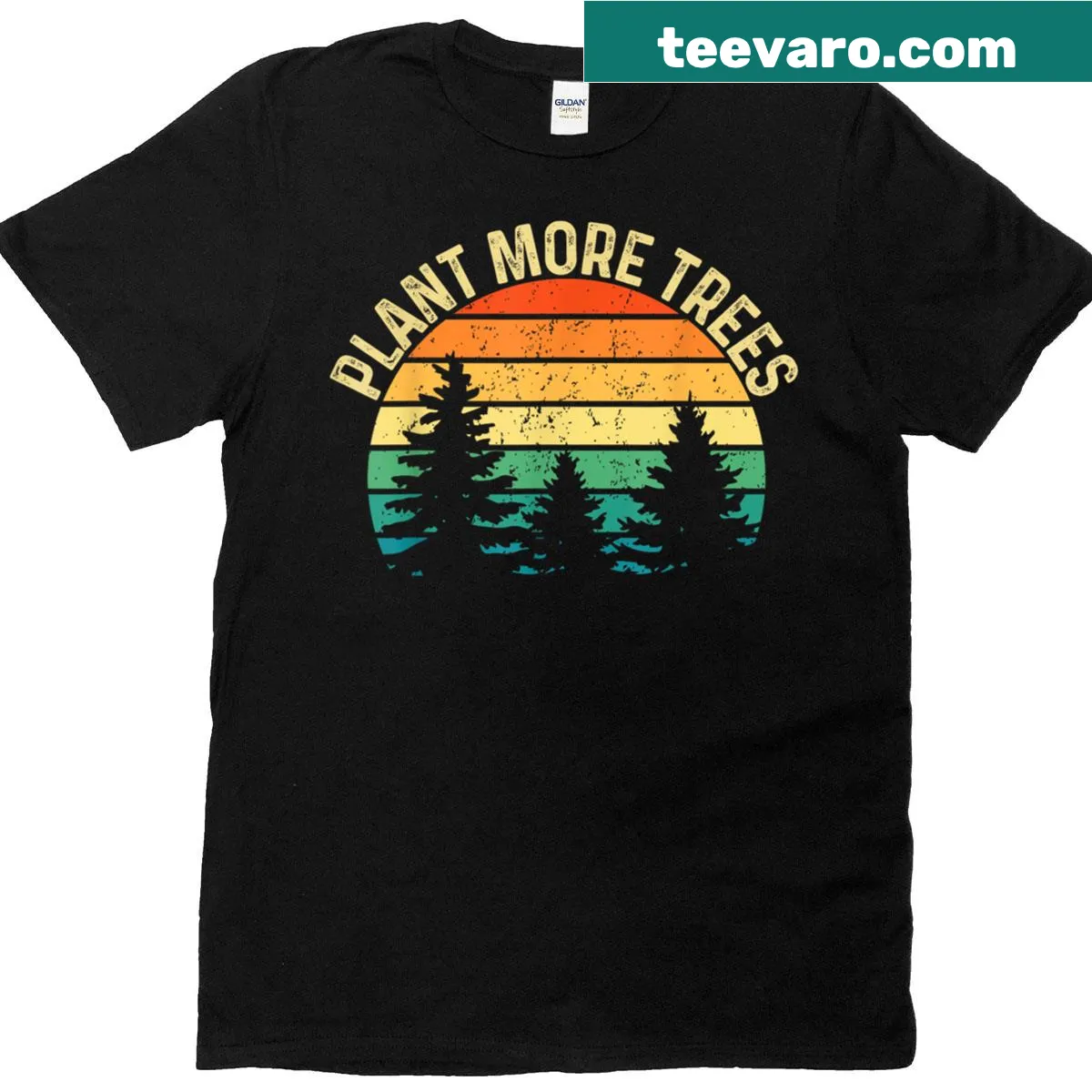 Vintage shirt promoting tree planting and climate awareness — on a men's t-shirt