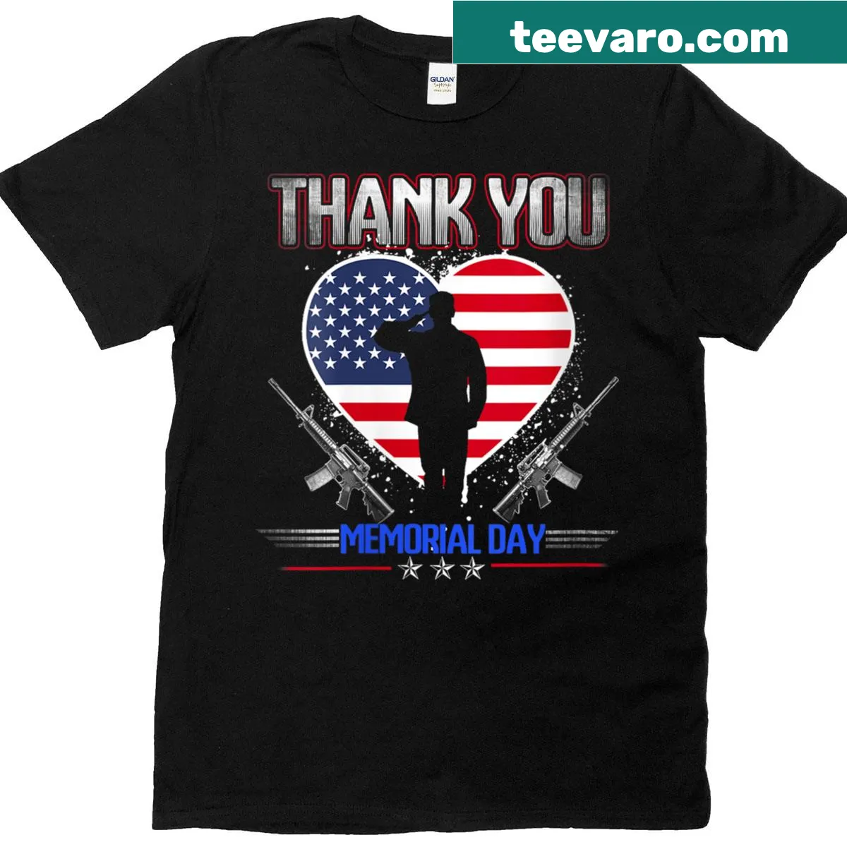 Memorial Day t-shirt featuring American flag design — on a men's t-shirt