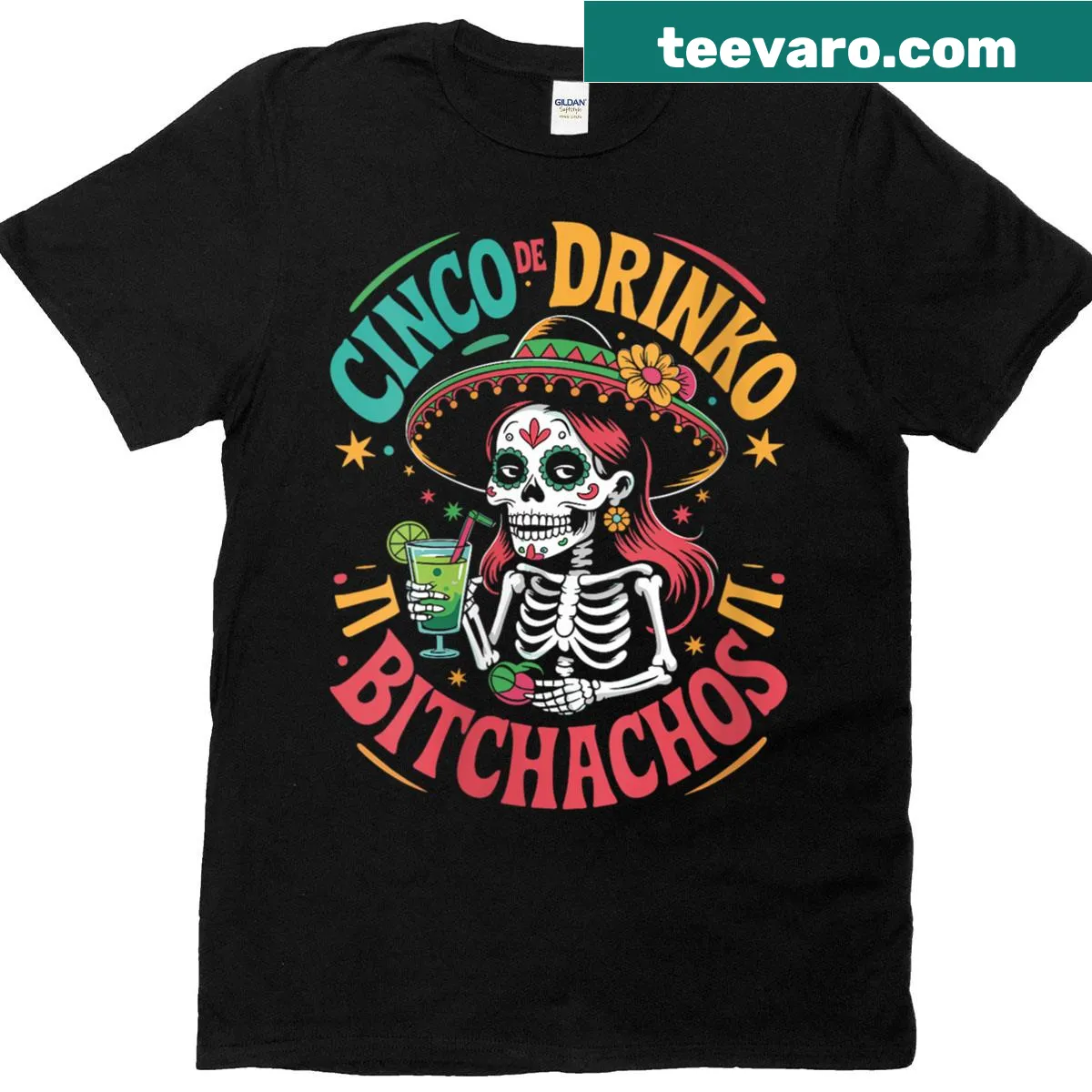 Funny T-shirt for Cinco de Mayo with cartoon design and playful text — on a men's t-shirt