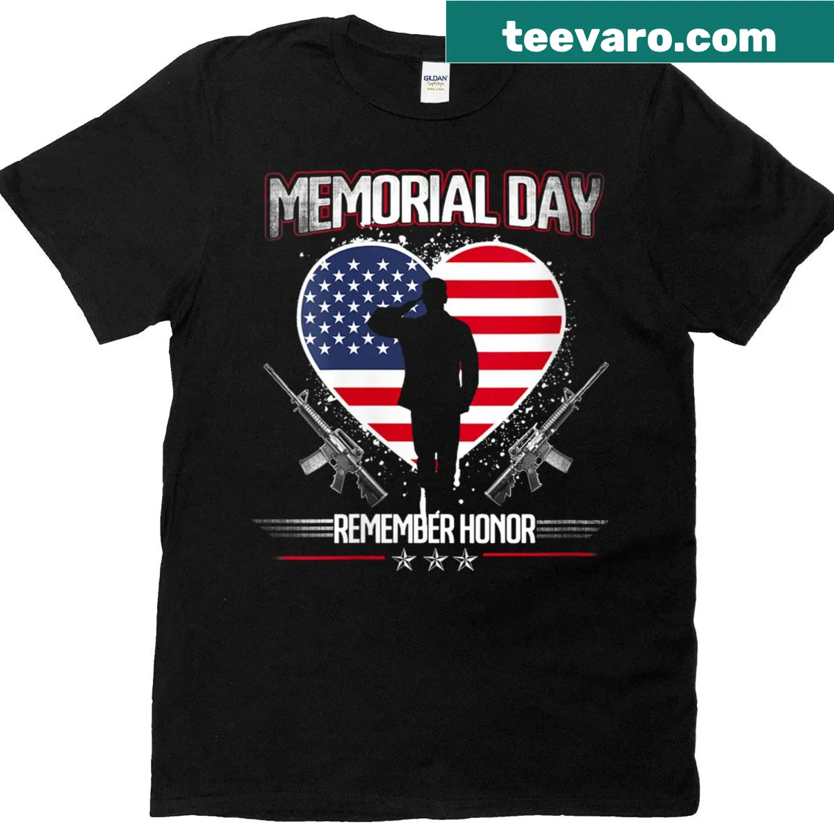 Memorial Day T-shirt supporting veterans and military — on a men's t-shirt
