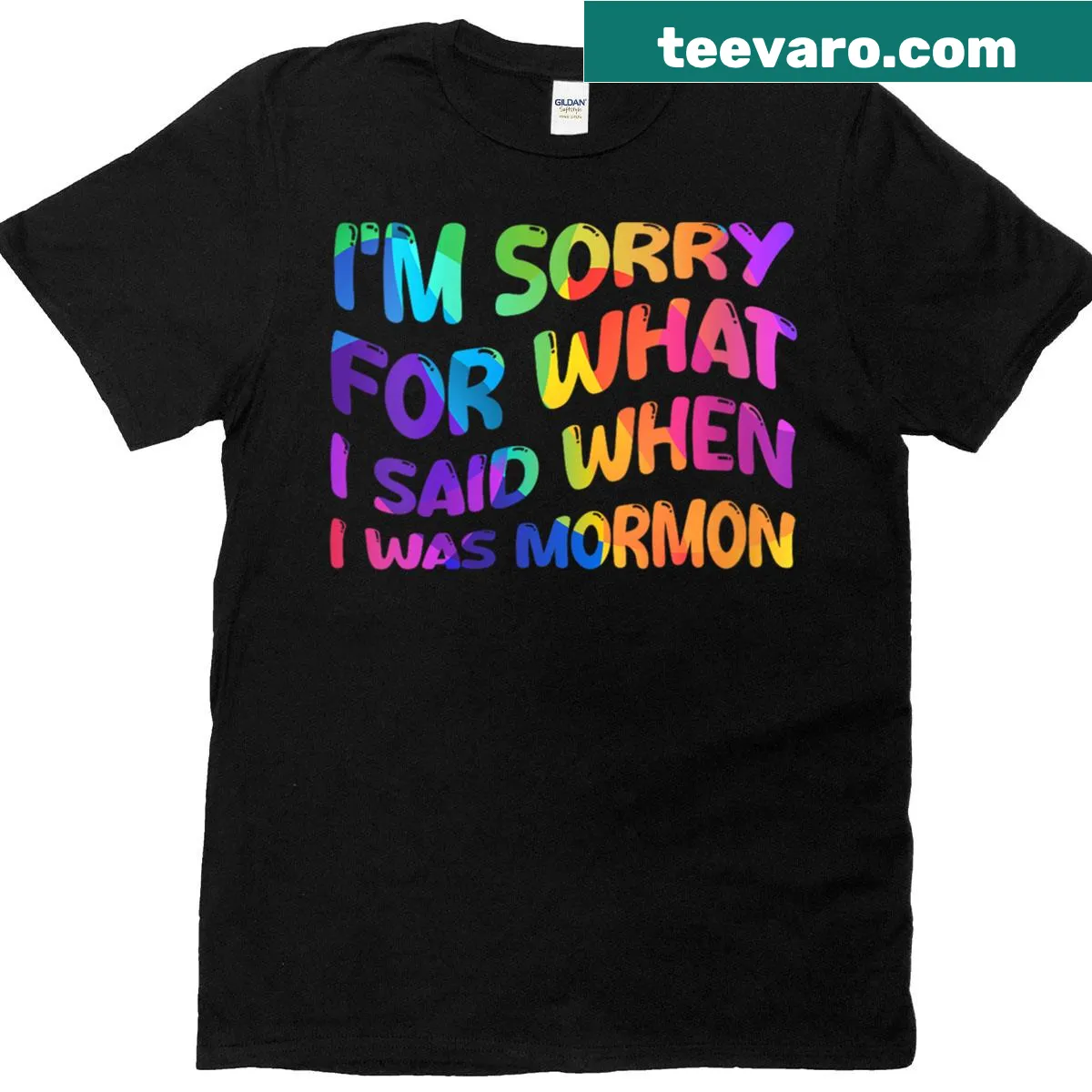 Typography T-shirt expressing LGBTQ+ pride and allyship — on a men's t-shirt