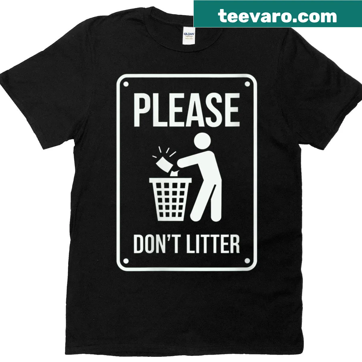 Earth Day t-shirt with anti-littering and recycling message — on a men's t-shirt