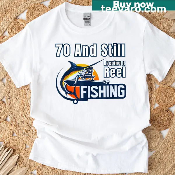 Heartwarming fishing design shirt for grandpa, dad, or husband turning 70