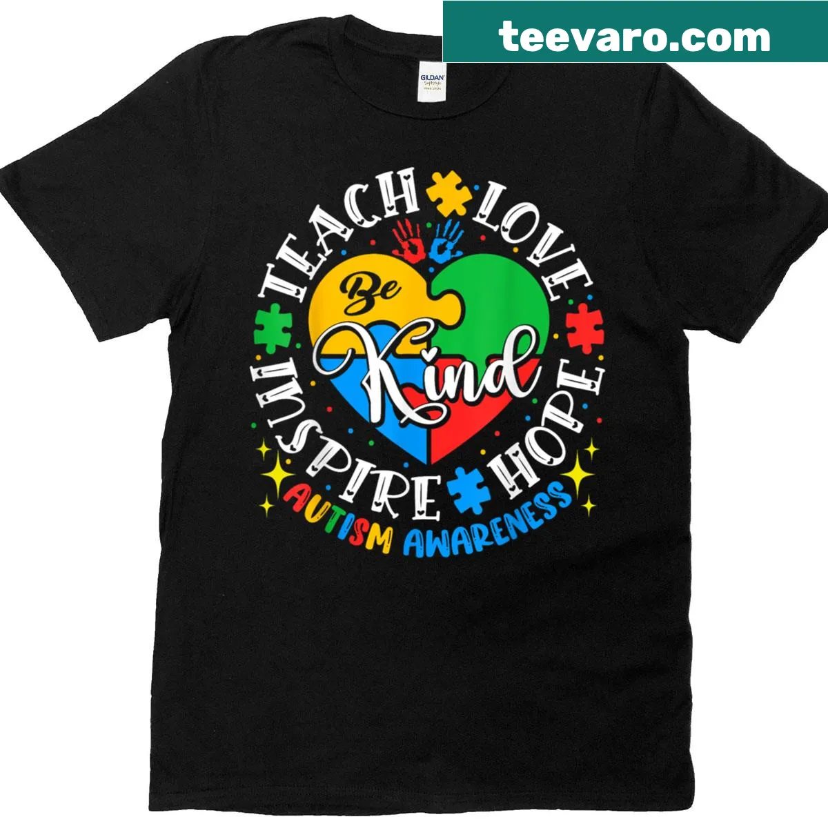Inspirational Autism Teacher T-shirt with teaching message — on a men's t-shirt