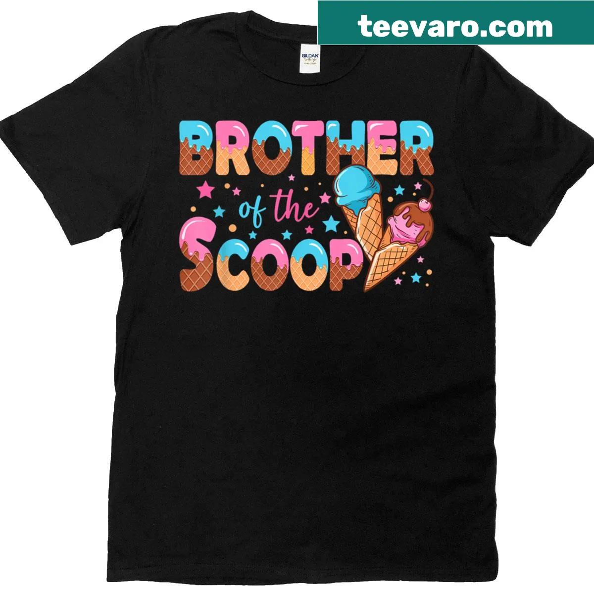Ice cream-themed t-shirt for big brothers at baby showers — on a men's t-shirt