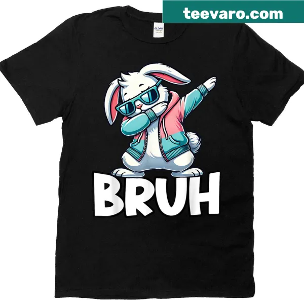 Easter t-shirt featuring a cartoon bunny dabbing