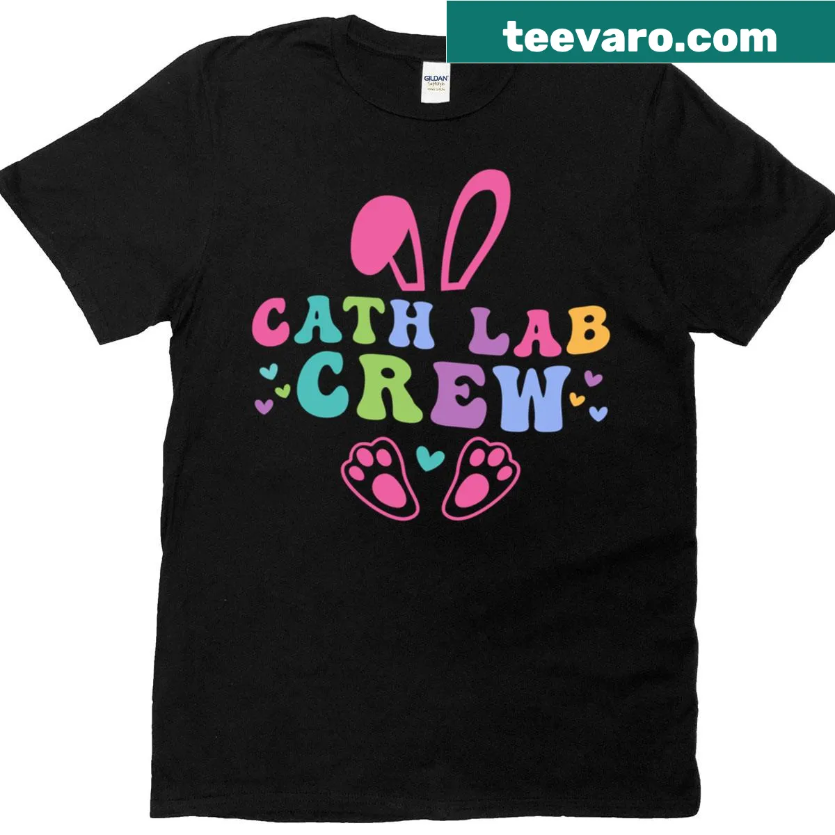 Easter Bunny design for nurses in a medical-themed t-shirt — on a men's t-shirt