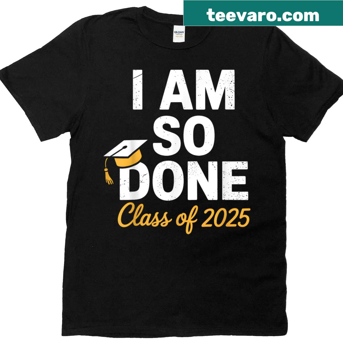Graduation t-shirt with humorous text for Class of 2025 — on a men's t-shirt