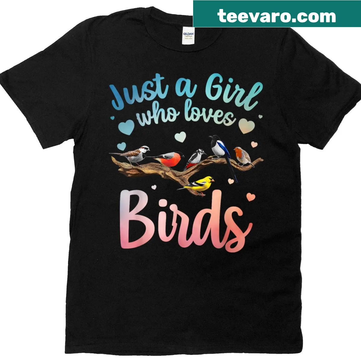 Cool Bird Watcher Art T-shirt with bird illustrations for enthusiasts. — on a men's t-shirt