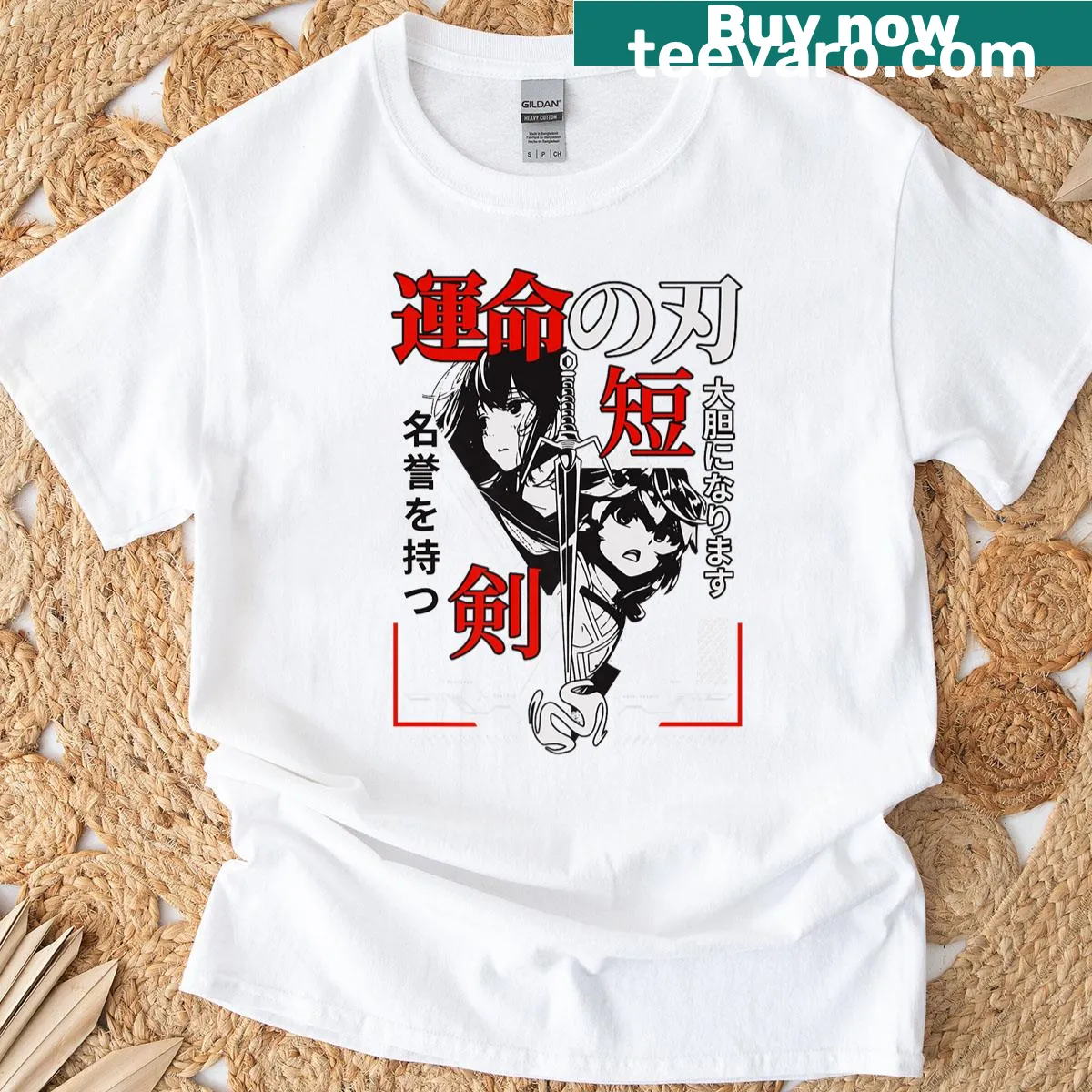 Urban manga-themed anime graphic t-shirt — on a men's t-shirt