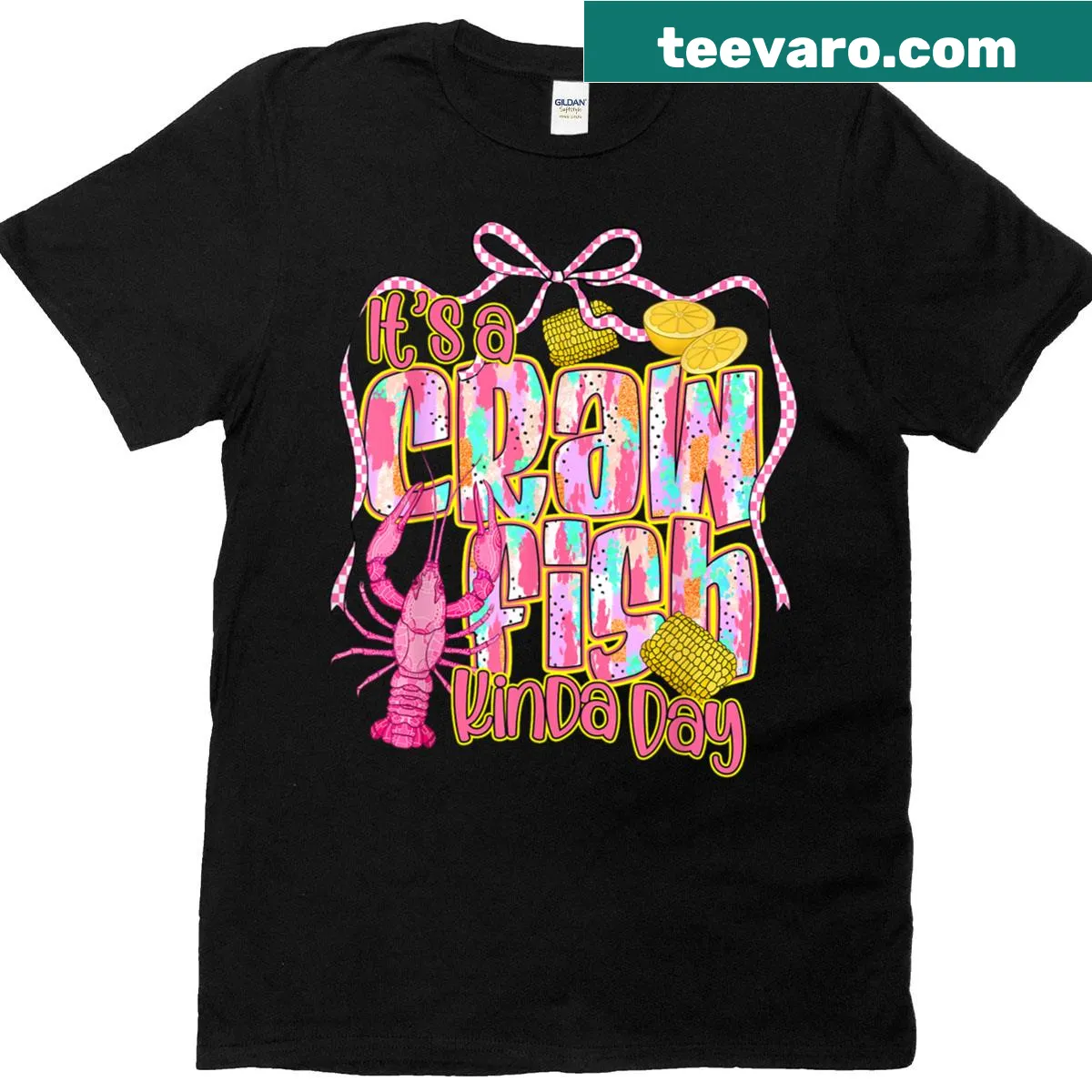 Crawfish boil graphic t-shirt with playful text — on a men's t-shirt
