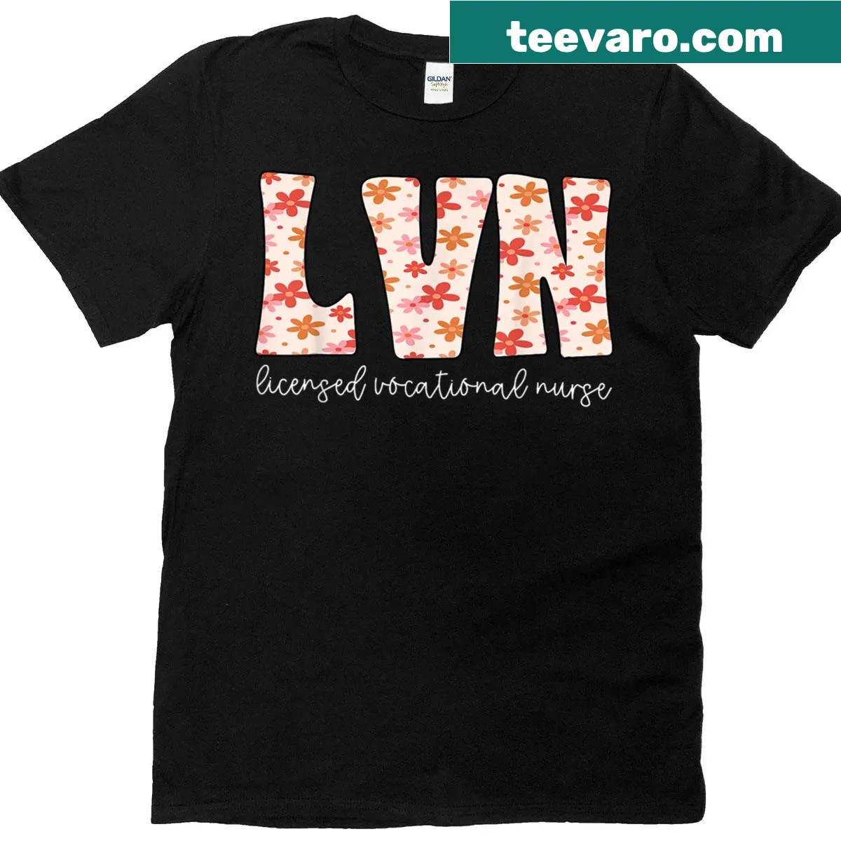 Daisy floral design for licensed vocational nurse — on a men's t-shirt