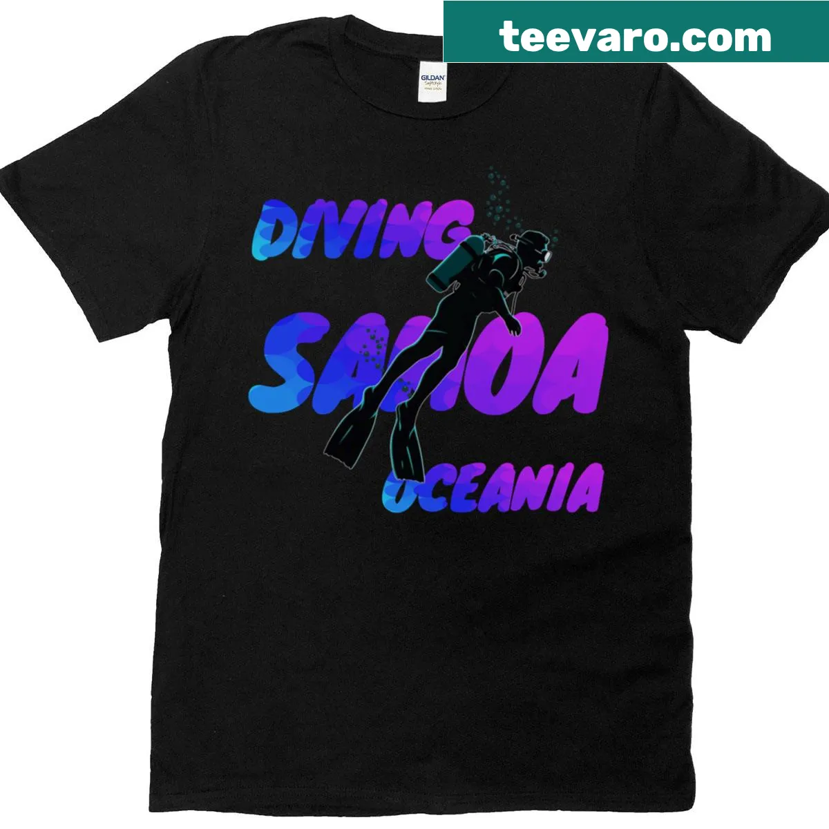T-shirt with an illustration of Samoa's underwater scene and marine life — on a men's t-shirt