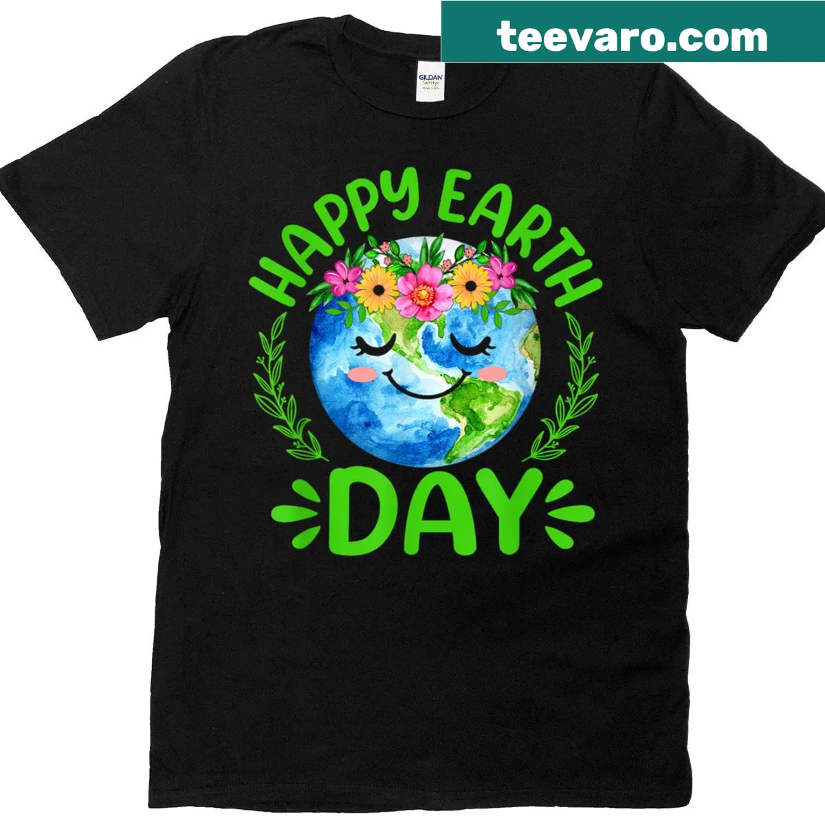 Earth Day T-shirt promoting environmental awareness with a cheerful graphic. — on a men's t-shirt