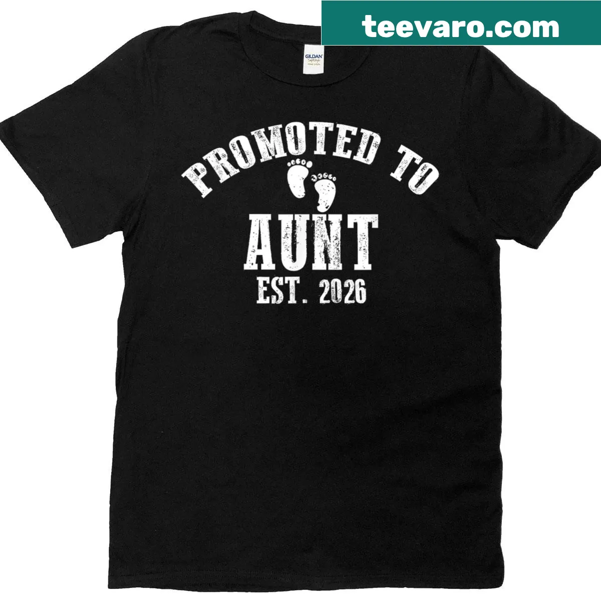 Aunt To Be 2026 t-shirt with hand-lettered design — on a men's t-shirt
