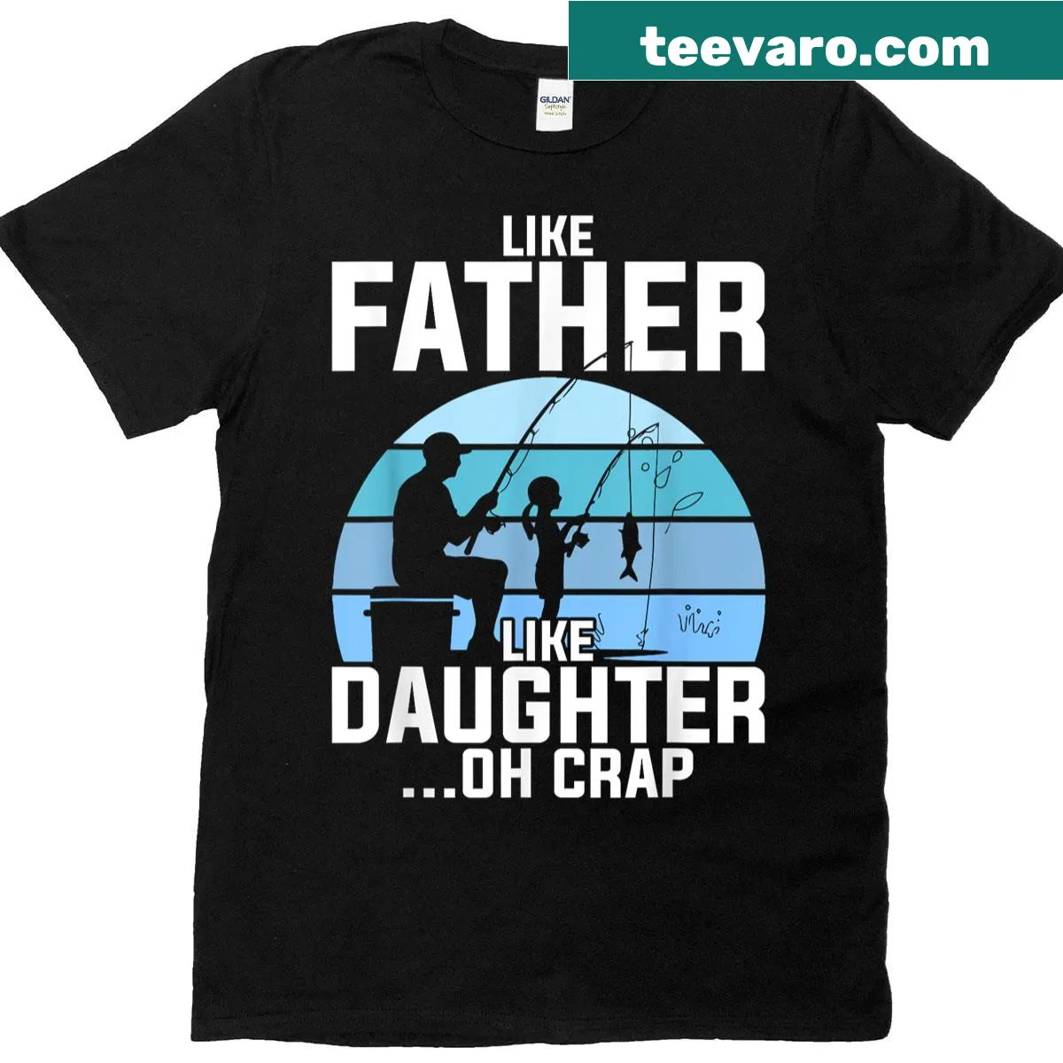 Funny fishing-themed t-shirt for fathers and daughters — on a men's t-shirt