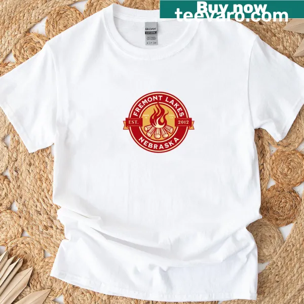 Vintage design T-shirt inspired by camping at Fremont Lakes in Nebraska