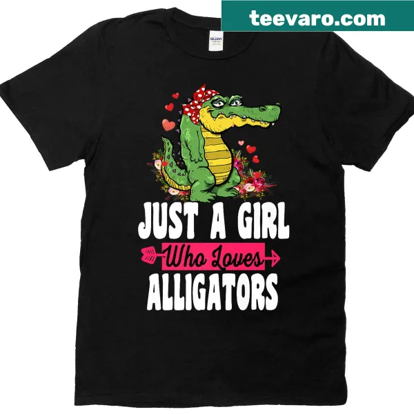 Cartoon crocodile graphic with text for girls who love alligators
