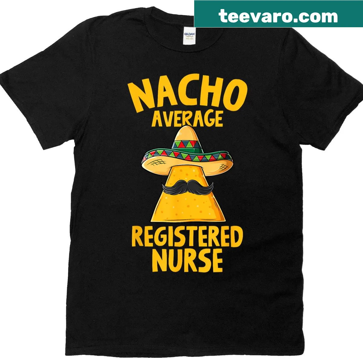 Humorous T-shirt for registered nurses with playful text — on a men's t-shirt