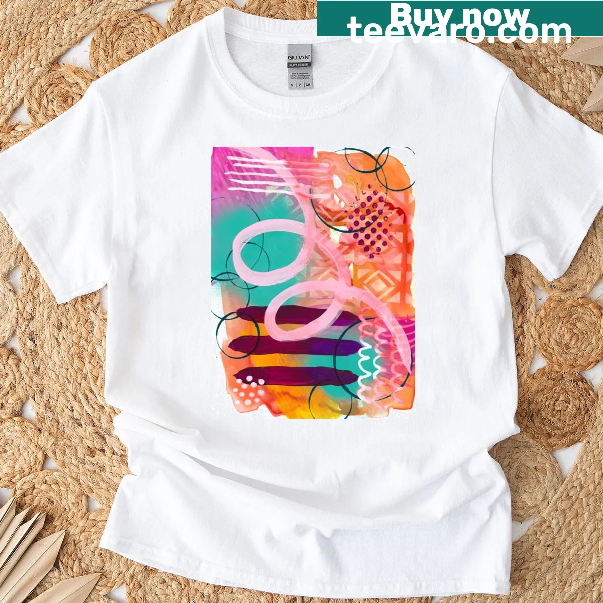 Graffiti style t-shirt with abstract art design — on a men's t-shirt