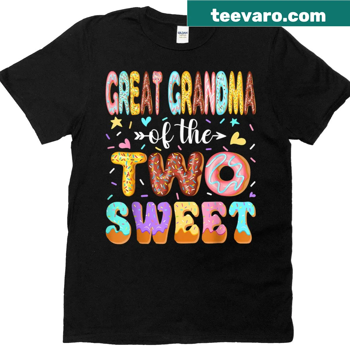 Cute birthday T-shirt for great grandmas celebrating with a donut theme — on a men's t-shirt
