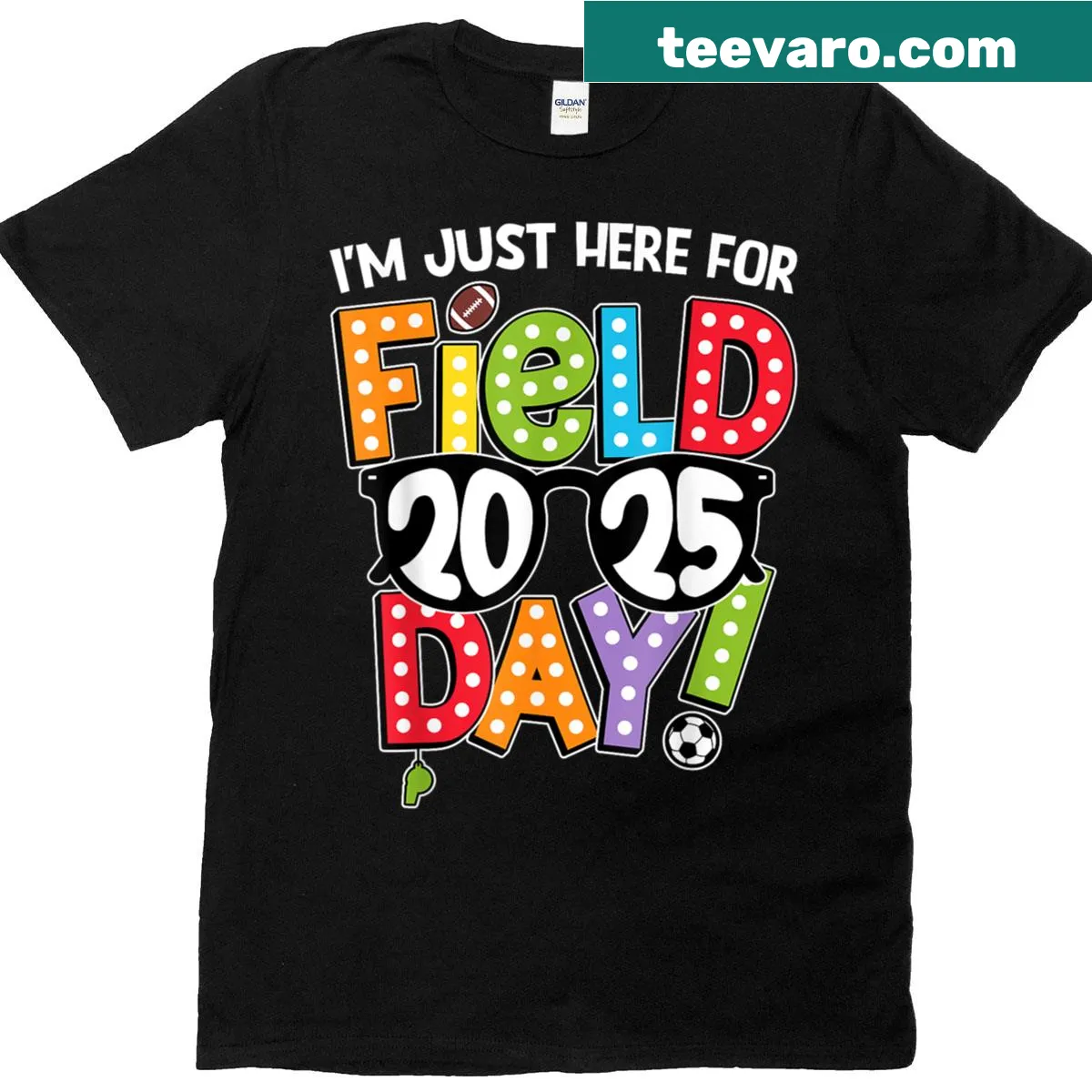 Teacher t-shirt for Field Day 2025 with playful text — on a men's t-shirt