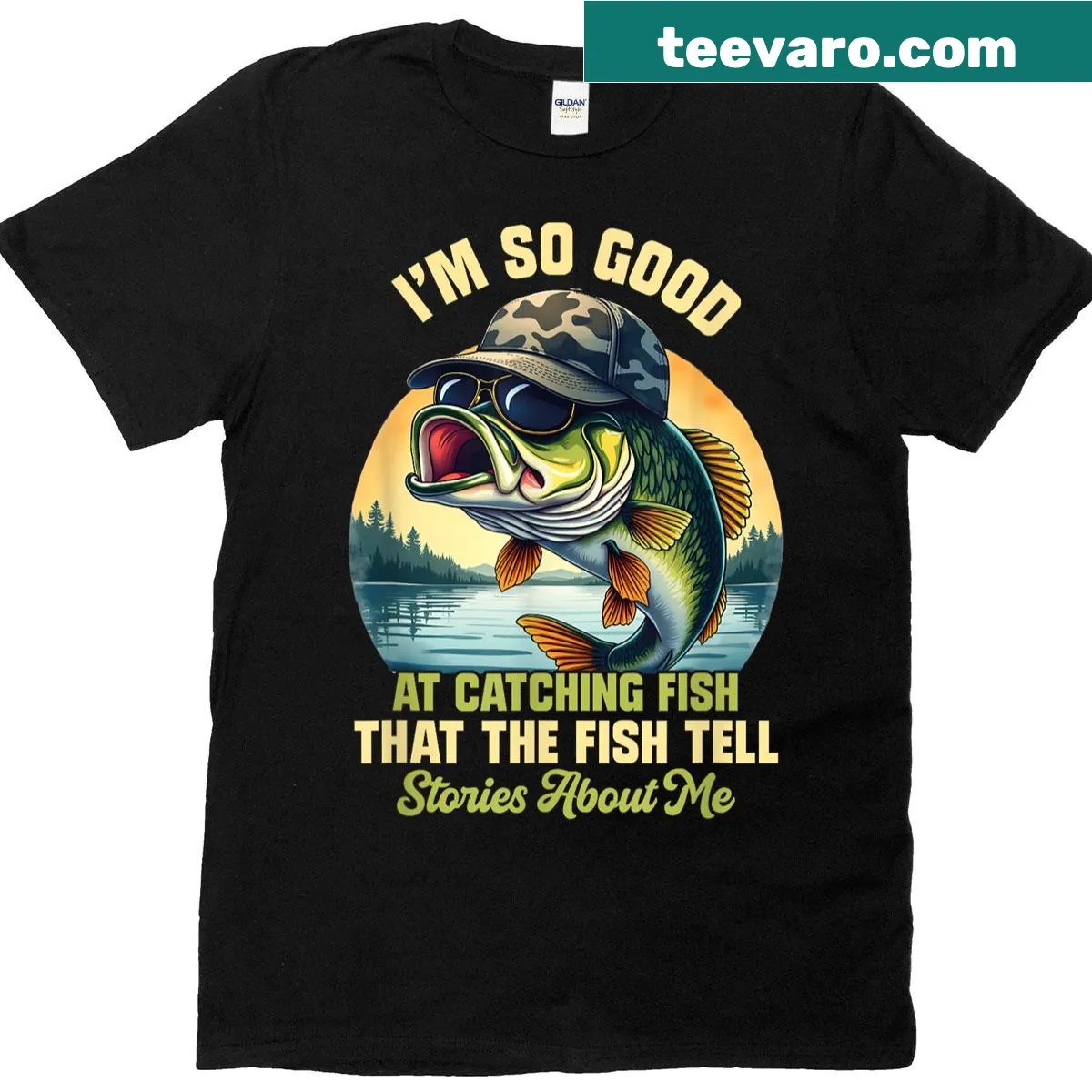 Funny fishing T-shirt with humorous catchphrase. — on a men's t-shirt
