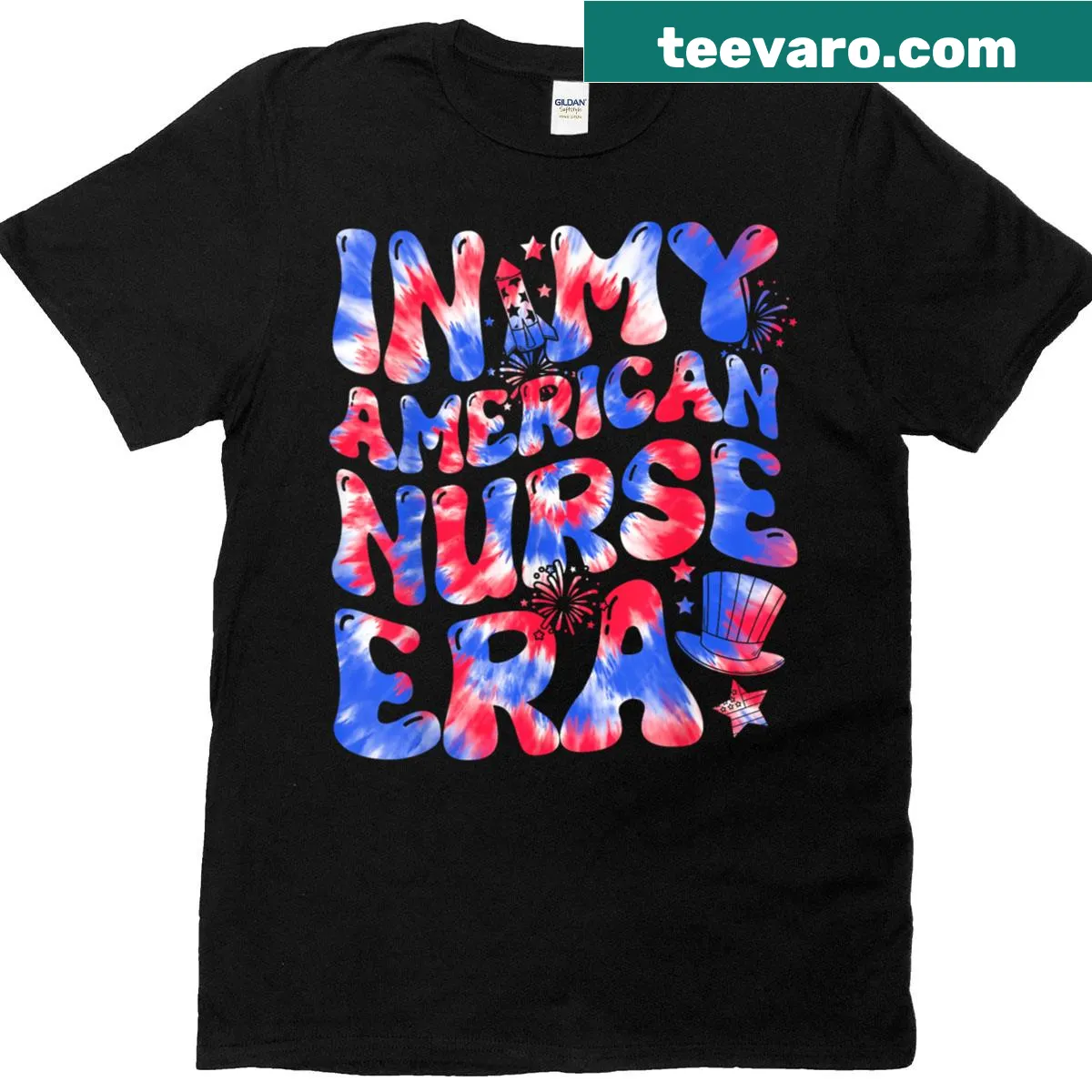 Family matching T-shirt for nurses celebrating 4th of July — on a men's t-shirt