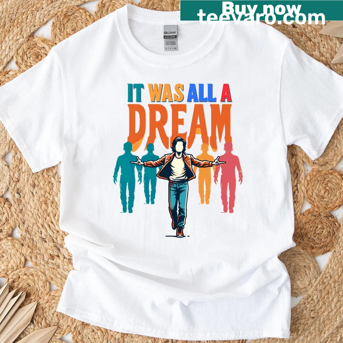 T-shirt displaying the phrase 'It Was All A Dream' in bold typography — on a men's t-shirt