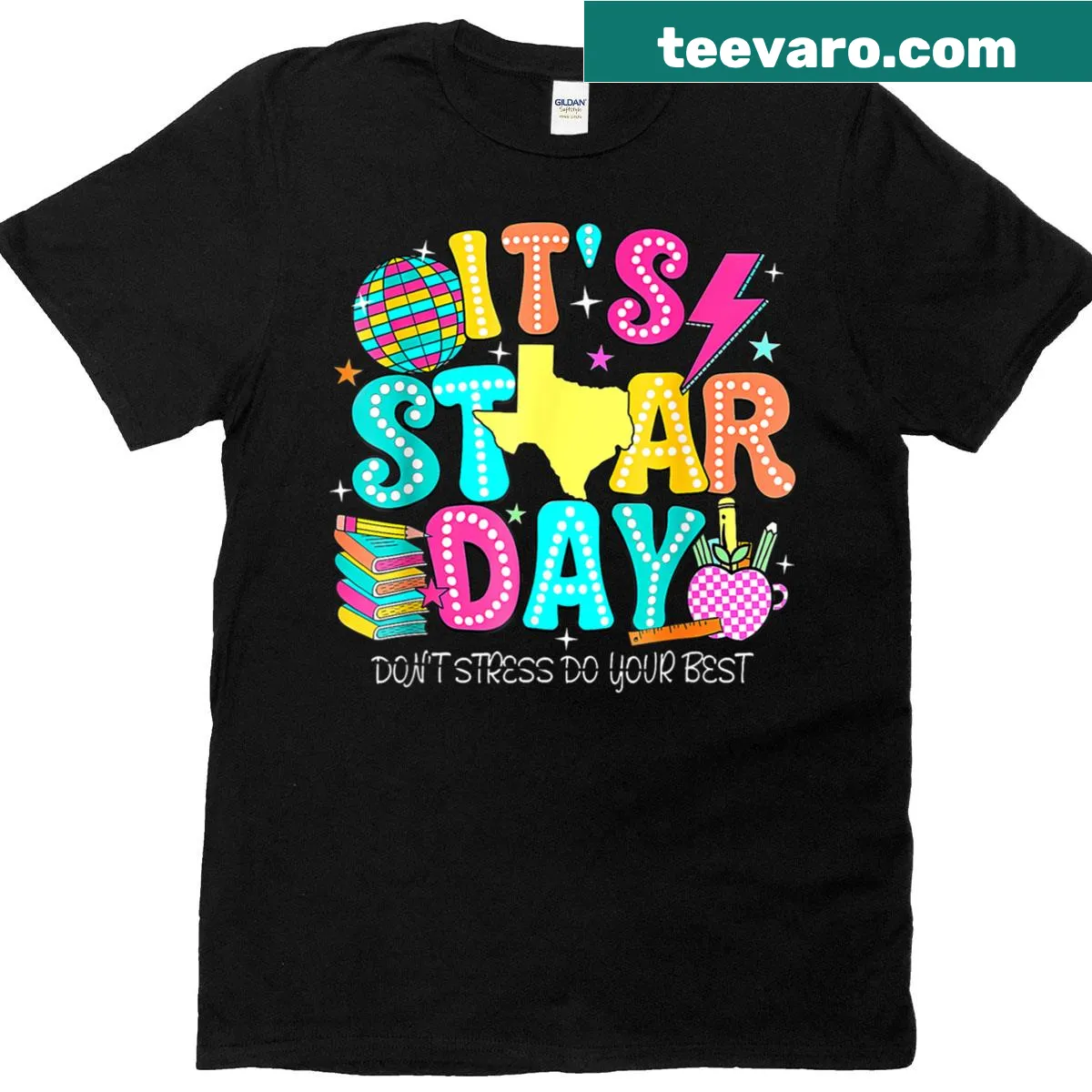 Teacher t-shirt for STAAR testing day with motivational text — on a men's t-shirt