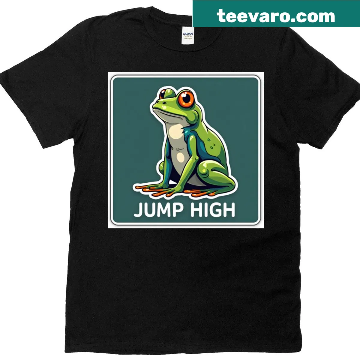 Active t-shirt with a motivational frog graphic — on a men's t-shirt