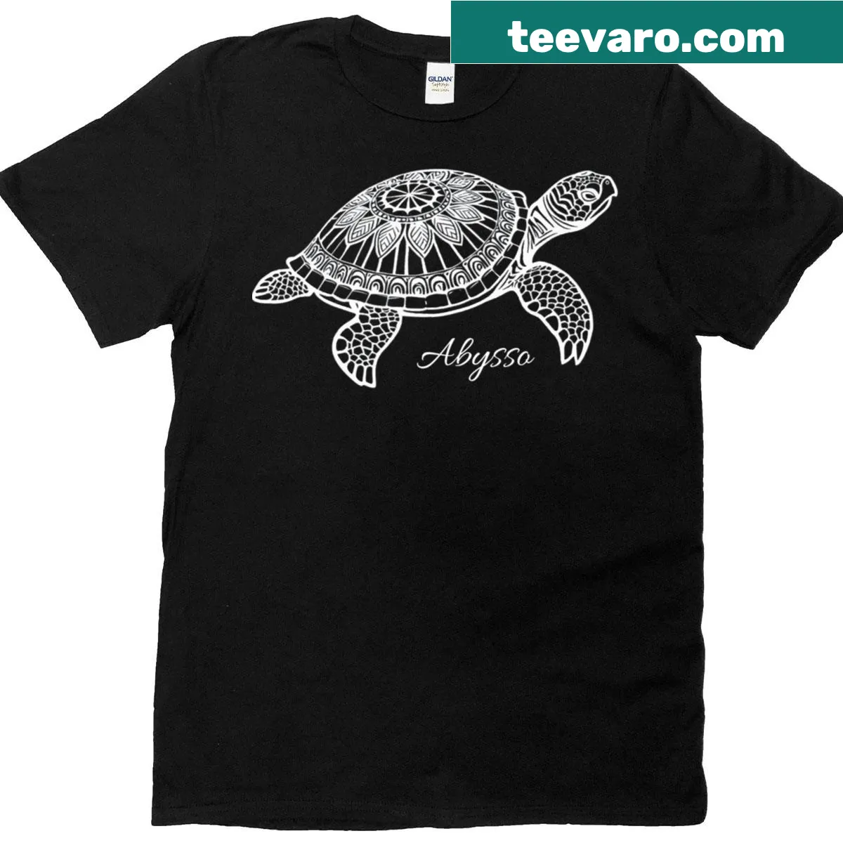 Cartoon turtle illustration on a casual t-shirt — on a men's t-shirt
